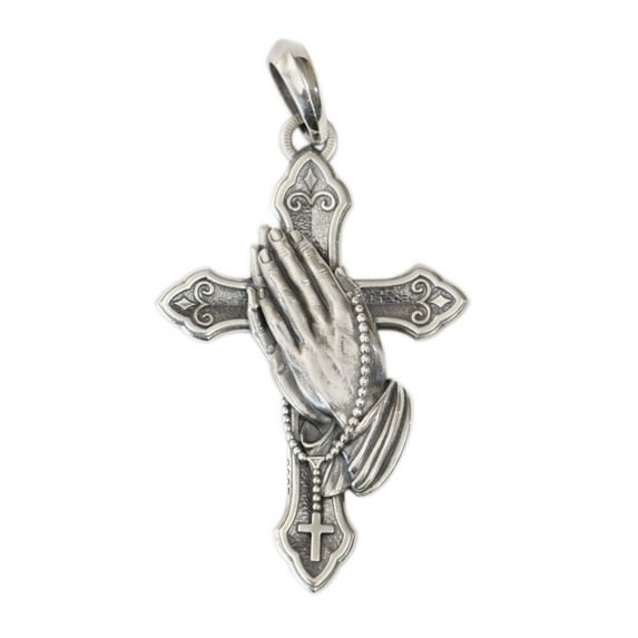 925 Sterling Silver Prayer Cross Pendant Charms Belief Jewelry TA442