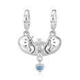 thumbnail image 1 of 925 Sterling Silver Praying Hands Cross Heart Dangle Charm For Bracelets & Bangle Pendant Jewelry, 1 of 6