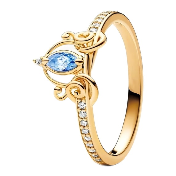 925 Sterling Silver Princess Blue Zircon Carriage Ring Women Finger Ring For Party Jewelry