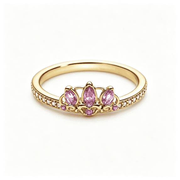 925 Sterling Silver Princess Crown Ring Women Finger Ring For Party Jewelry