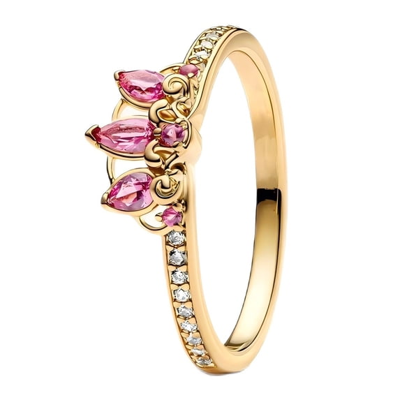 925 Sterling Silver Princess Crown Ring Women Finger Ring For Party Jewelry