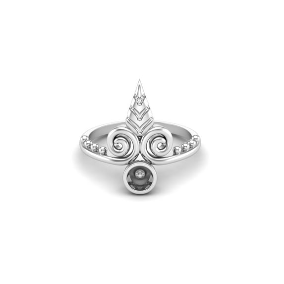 925 Sterling Silver Princess Crown Tiara Valentines Day Gifts Ring Chevron Ring Boho Jewelry