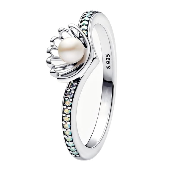 925 Sterling Silver Princess Pearl Ring Women Finger Ring For Party Jewelry
