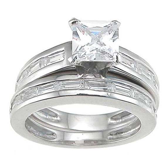 925 Sterling Silver Princess Wedding Rings for Women Wedding Ring Set Make Great Girlfriend Gifts