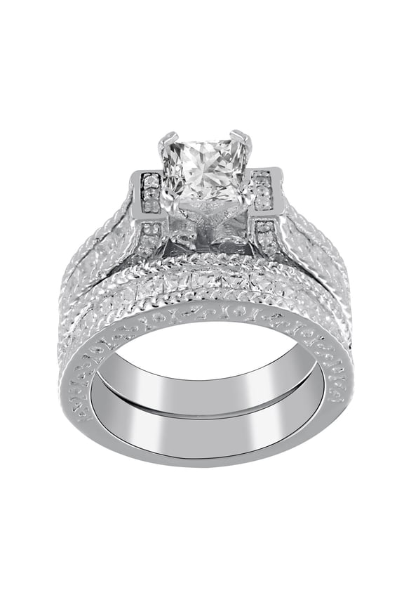 925 Sterling Silver Princess Womens Rings Wedding Ring Set Make Great Birthday Gifts