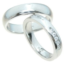 925 Sterling Silver Promise Rings for Couples Set and Wedding Bands