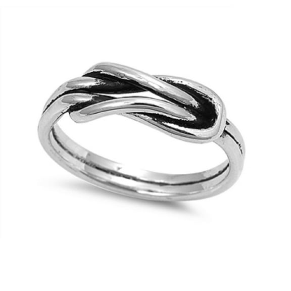 925 Sterling Silver Promise of Eternity Knot Ring Size 8