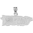 thumbnail image 1 of .925 Sterling Silver Puerto Rico Map Pendant Necklace (Pendant Only), 1 of 1