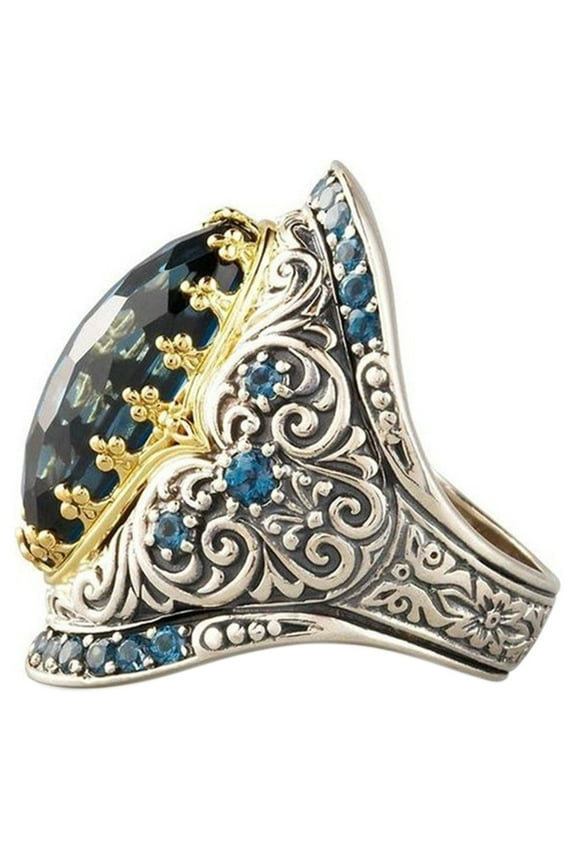 925 Sterling Silver Pure Natural Gemstone White Sapphire Ring Set