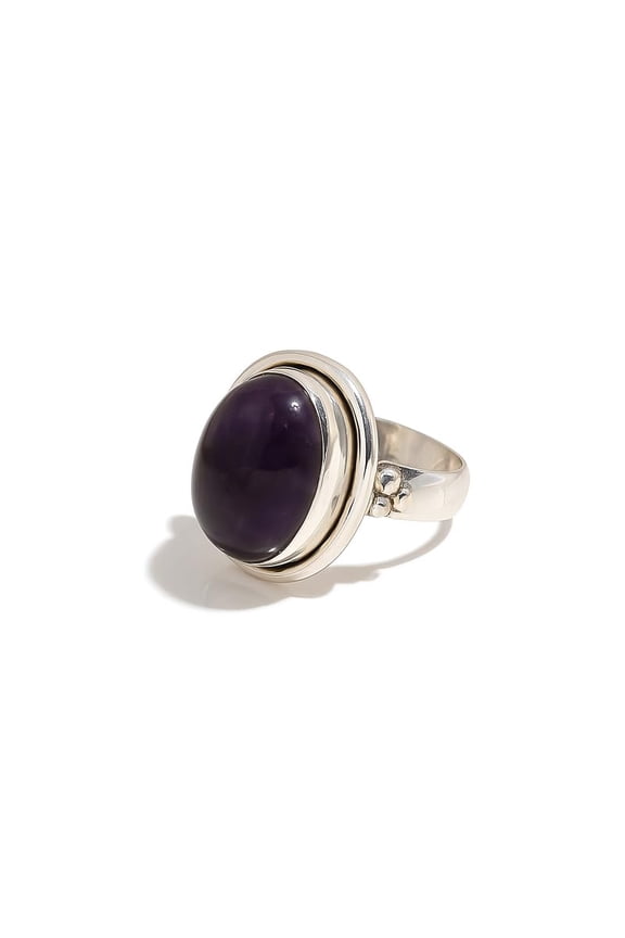925 Sterling Silver Purple Amethyst Oval Gemstone Ring, Handmade Womens Ring Jewelry Gift For Her_11
