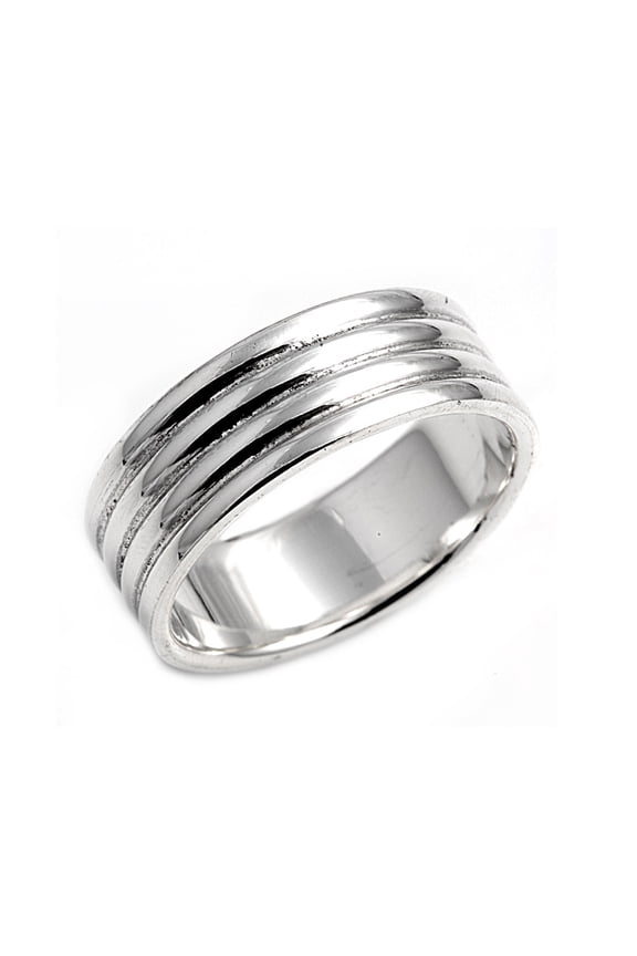 925 Sterling Silver Quad Row Band Ring Size 11