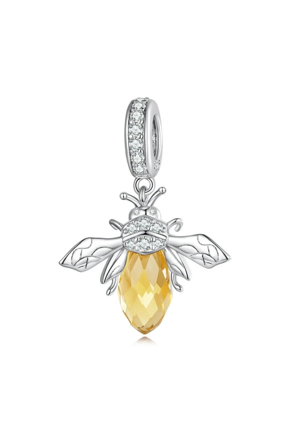 925 Sterling Silver Queen Bee Dangle Charm for Women