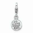 thumbnail image 1 of 925 Sterling Silver RH Hammered Four Leaf Clover Lobster Clasp Charm Pendant; for Adults and Teens; for Women and Men, 1 of 1