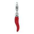 thumbnail image 1 of 925 Sterling Silver RH Red Enamel Pepper With Lobster Clasp Charm Pendant; for Adults and Teens; for Women and Men, 1 of 4