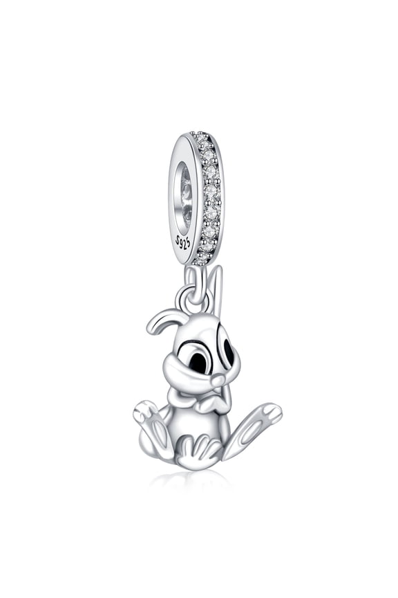 925 Sterling Silver Rabbit Dangle Charm for Womne's Bracelets Necklaces