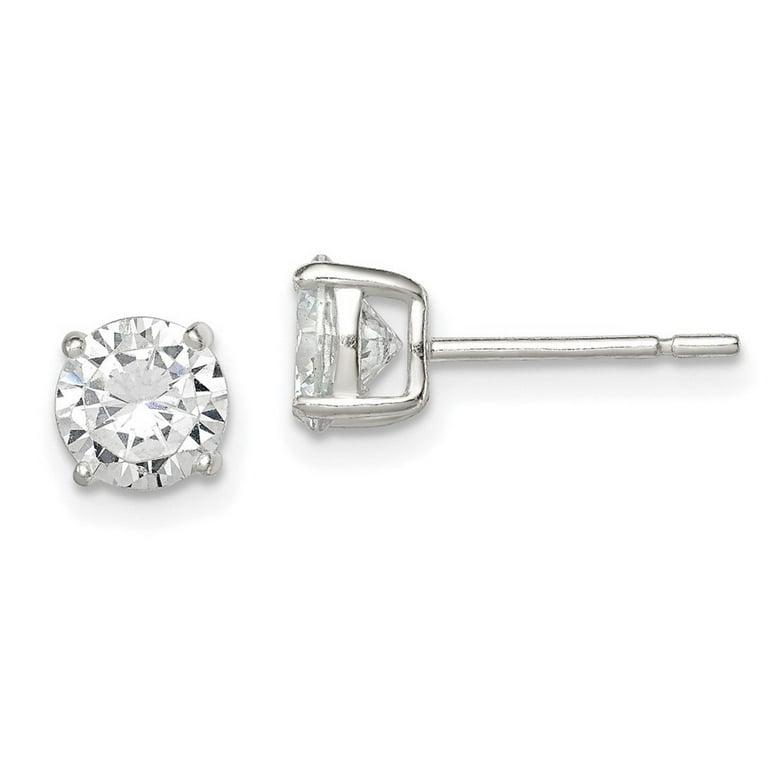 925 Sterling Silver Diamond store Cut stud post earrings