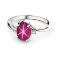 thumbnail image 1 of 925 Sterling Silver with Radiant Star Ruby Ring for Women Handcrafted Celestial Gemstone Jewelry Unique Gift for Her, Birthday, Anniversary, or Special Occasion Gold 10, 1 of 3