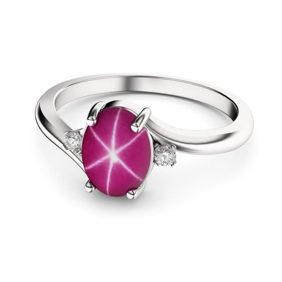 925 Sterling Silver with Radiant Star Ruby Ring for Women Handcrafted Celestial Gemstone Jewelry Unique Gift for Her, Birthday, Anniversary, or Special Occasion Gold 6.5