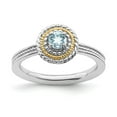 thumbnail image 1 of 925 Sterling Silver & Real 14kt Expressions Aquamarine Ring Size: 10; for Adults and Teens; for Women and Men, 1 of 5