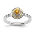 thumbnail image 1 of 925 Sterling Silver & Real 14kt Stackable Expressions Citrine Ring Size: 9; for Adults and Teens; for Women and Men, 1 of 5
