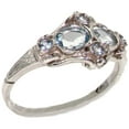 thumbnail image 1 of 925 Sterling Silver Real Genuine Aquamarine Womens Band Ring - Size 12, 1 of 6