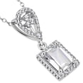 thumbnail image 1 of 925 Sterling Silver Rectangular Teardrop CZ Elegant Pendant Necklace, 18", 1 of 5
