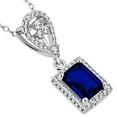 thumbnail image 1 of 925 Sterling Silver Rectangular Teardrop Clear CZ Elegant Pendant Necklace, 18", 1 of 5