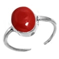 thumbnail image 1 of 925 Sterling Silver Red Stone Gemstone Handmade Adjustable Toe Ring, 1 of 3