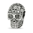 thumbnail image 1 of 925 Sterling Silver Reflections Oxidized Calaveras Skull Bead 14.3x9.07mm Wide Charm Pendant Necklace for Women, 1 of 2