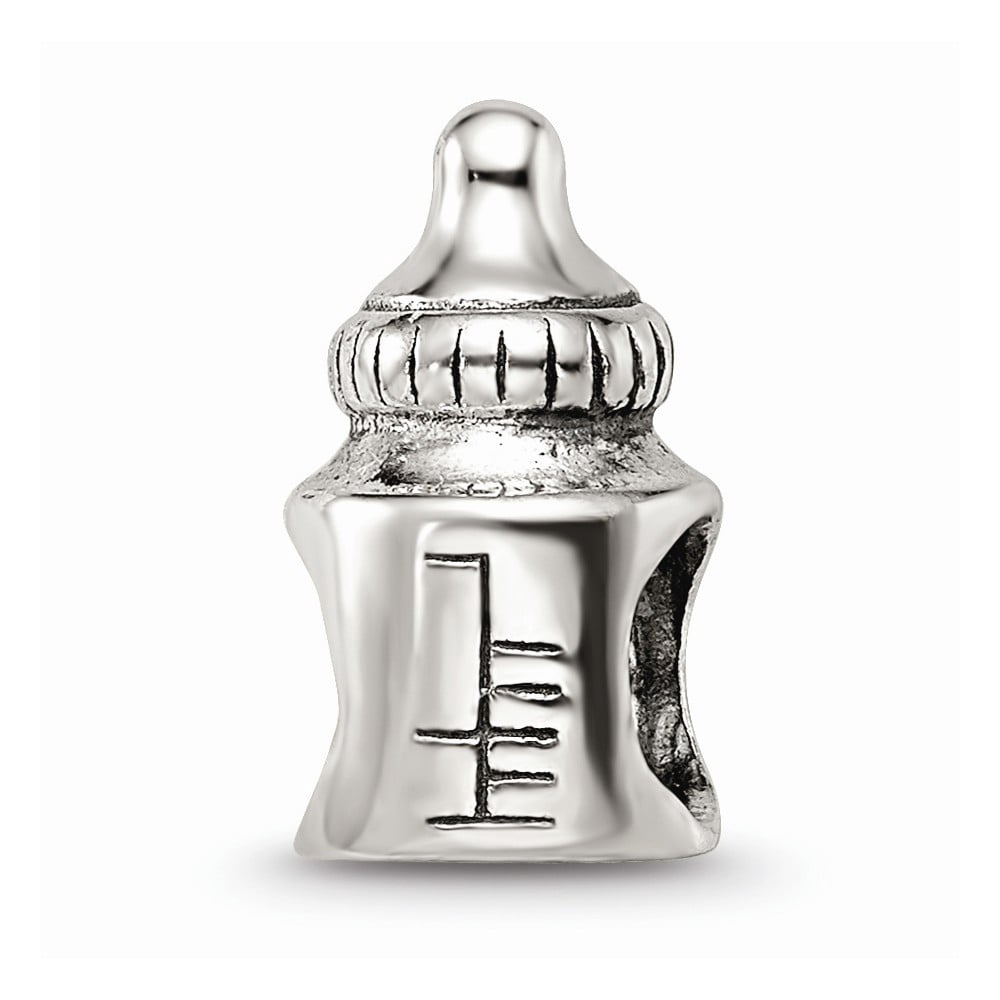 925 Sterling Silver Reflections Baby Bottle Bead; for Adults and Teens; for Women and Men