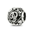 thumbnail image 1 of 925 Sterling Silver Reflections Cubic Zirconia Letter Name Personalized Monogram Initial P Bead 10.81x9.97mm Wide Charm, 1 of 2