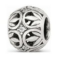 thumbnail image 1 of 925 Sterling Silver Reflections CZ Leaf Filigree Bead; for Adults and Teens; for Women and Men, 1 of 1