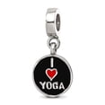 thumbnail image 1 of 925 Sterling Silver Reflections Enamel I Love Heart Yoga Reversible Dangle Bead 22.6x2.6mm Wide Charm Pendant Necklace f, 1 of 2