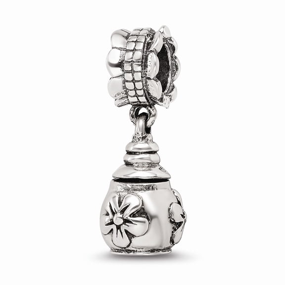 925 Sterling Silver Reflections Floral Ash Dangle Bead; for Adults and Teens; for Women and Men