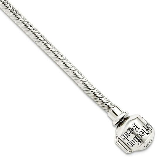 925 Sterling Silver Reflections Hinged Clasp Bead Bracelet 8.25 Inch Link Bracelet for Women