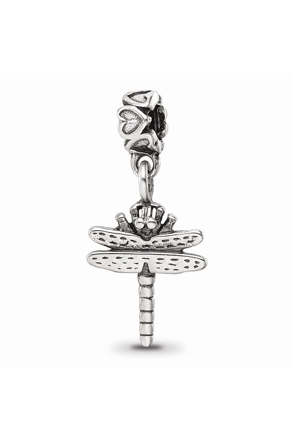 925 Sterling Silver Reflections Kids Dragonfly Dangle Bead; for Adults and Teens; for Women and Men