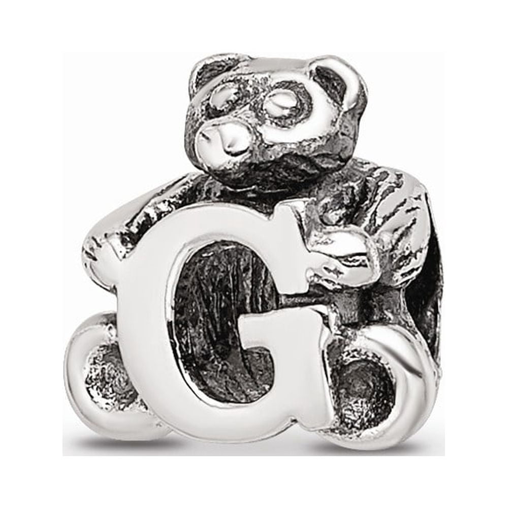 925 Sterling Silver Reflections Kids Letter G Bead; for Adults and Teens; for Women and Men