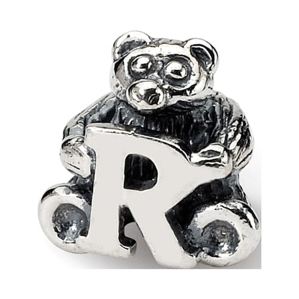 925 Sterling Silver Reflections Kids Letter R Bead; for Adults and Teens; for Women and Men