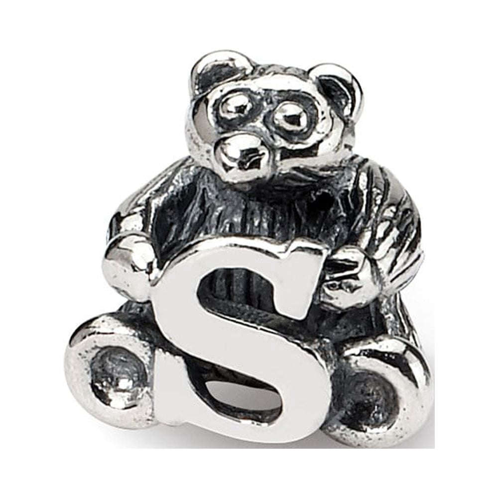 925 Sterling Silver Reflections Kids Letter S Bead; for Adults and Teens; for Women and Men