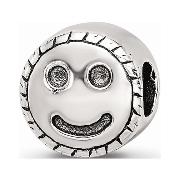 925 Sterling Silver Reflections Kids Smiley Face Bead; for Adults and Teens; for Women and Men