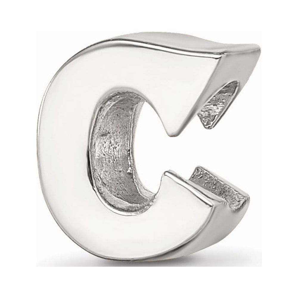 925 Sterling Silver Reflections Letter C Bead; for Adults and Teens; for Women and Men
