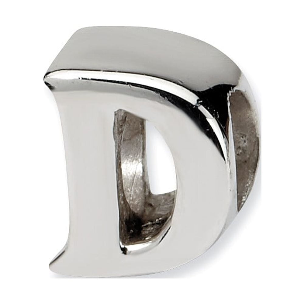 925 Sterling Silver Reflections Letter D Bead; for Adults and Teens; for Women and Men