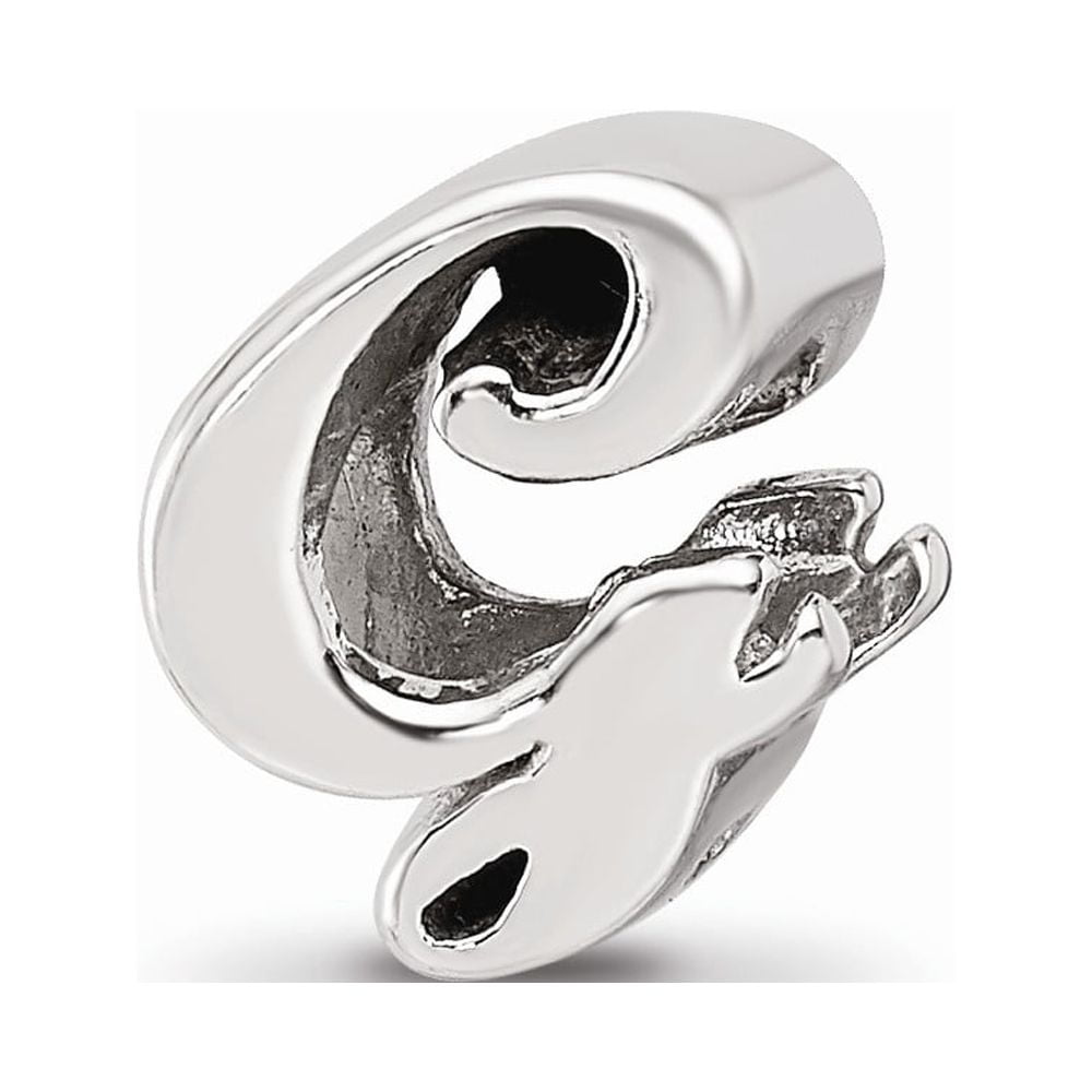 925 Sterling Silver Reflections Letter G Script Bead; for Adults and Teens; for Women and Men
