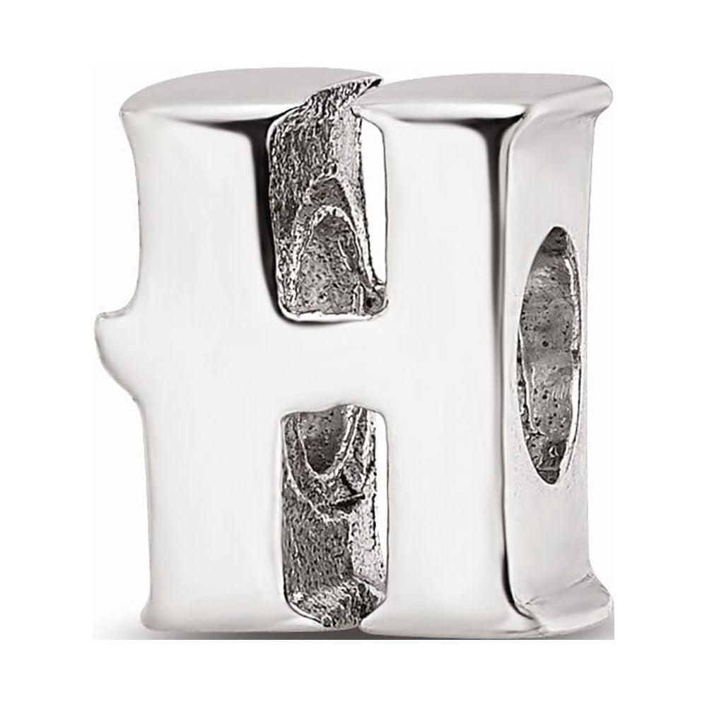 925 Sterling Silver Reflections Letter H Bead; for Adults and Teens; for Women and Men