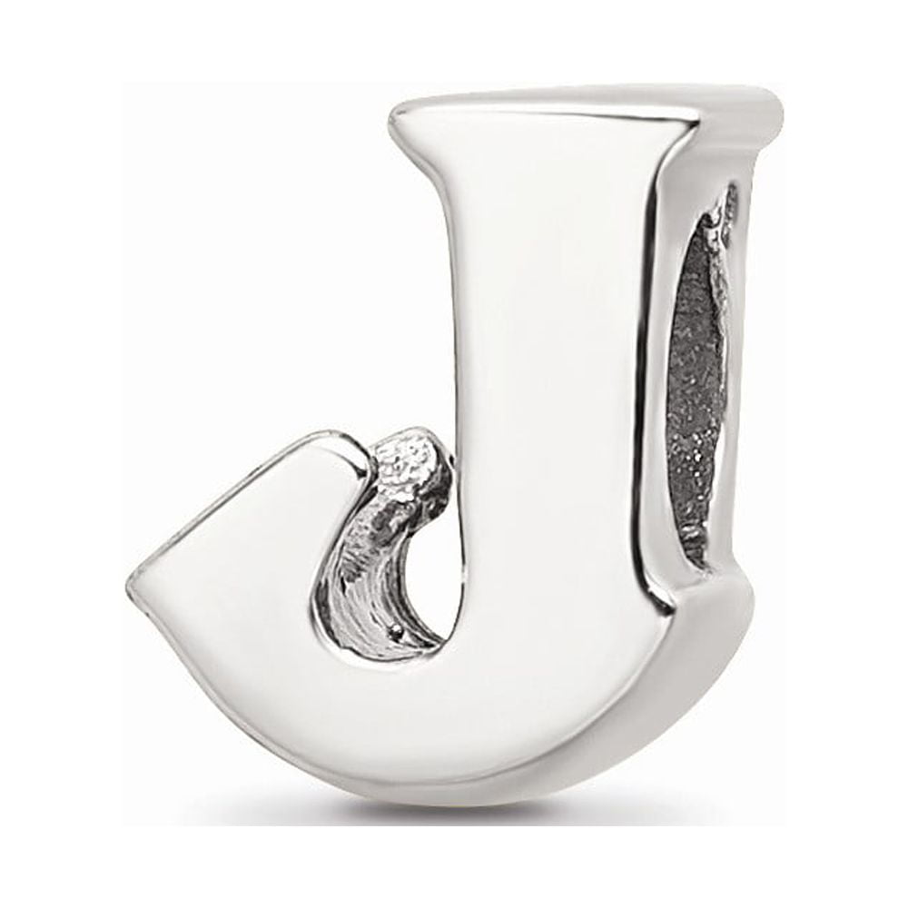 925 Sterling Silver Reflections Letter J Bead; for Adults and Teens; for Women and Men