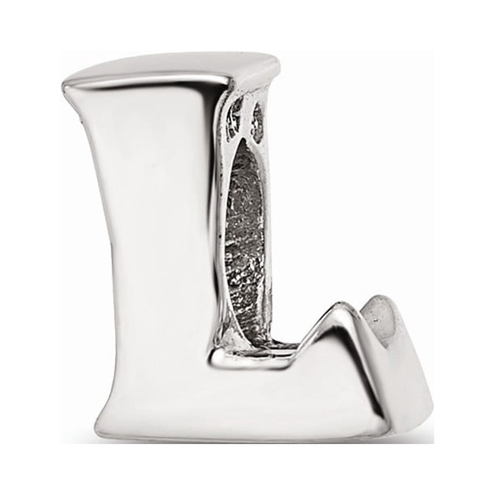 925 Sterling Silver Reflections Letter L Bead; for Adults and Teens; for Women and Men