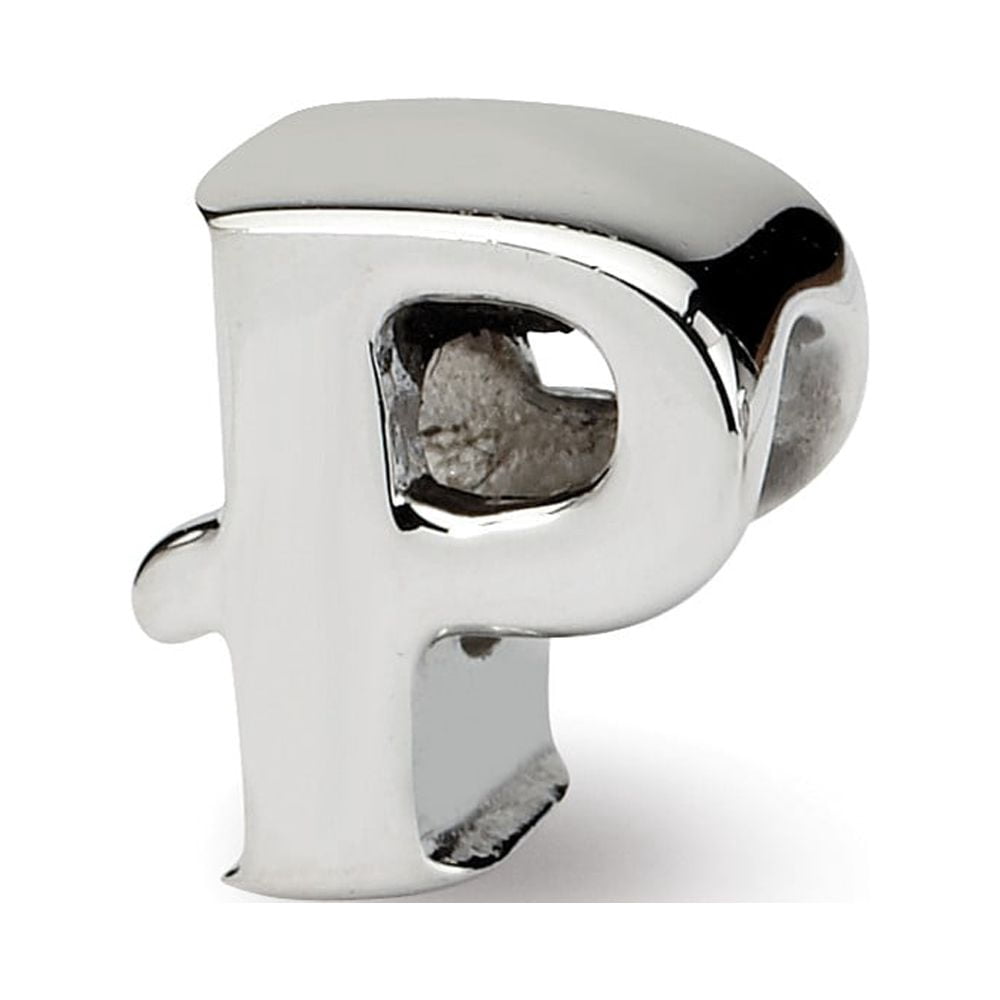 925 Sterling Silver Reflections Letter P Bead; for Adults and Teens; for Women and Men