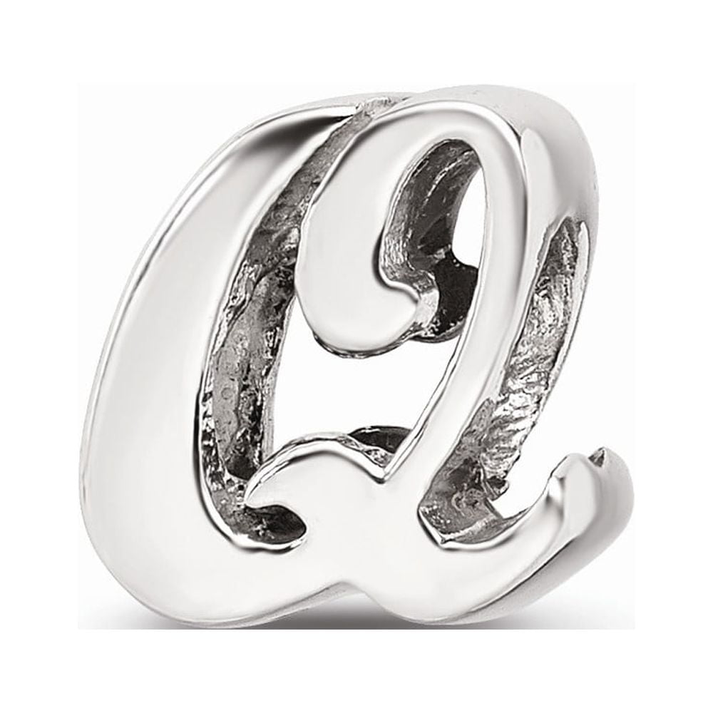925 Sterling Silver Reflections Letter Q Script Bead; for Adults and Teens; for Women and Men
