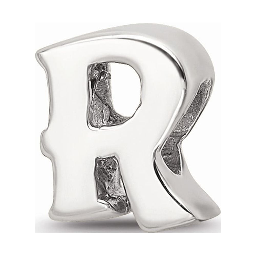 925 Sterling Silver Reflections Letter R Bead; for Adults and Teens; for Women and Men