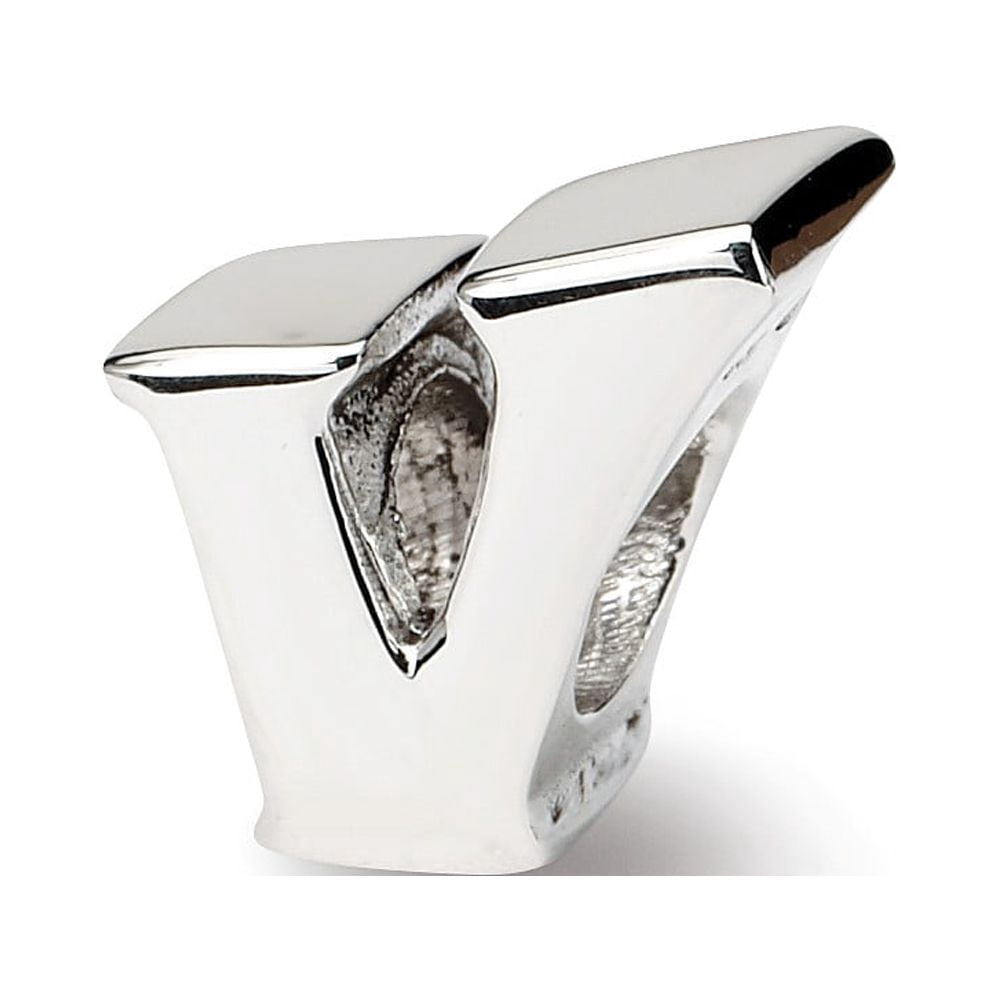 925 Sterling Silver Reflections Letter V Bead; for Adults and Teens; for Women and Men